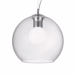 Ideal Lux EMO CLEAR SP1 D30, Surface, Transparent, Chrome, Verre, Métal, Salle à manger, IP20, 1 ampoule(s)