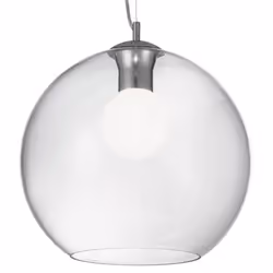 Ideal Lux Nemo SP1 D40, Surface, Transparent, Chrome, Verre, Métal, Salle à manger, IP20, 1 ampoule(s)