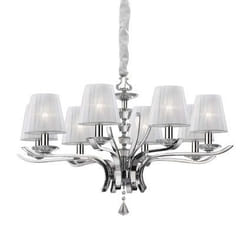 Ideal Lux PEGASO SP8 éclairage de plafond Chrome, Blanc E14