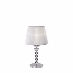 Ideal Lux PEGASO TL1 BIG, Chrome, Blanc, Tissu, Verre, Métal, Salon, IP20, E27, 1 ampoule(s)
