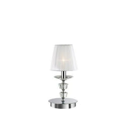 Ideal Lux PEGASO TL1 SMALL lampe de table E14 Chrome, Blanc