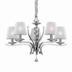 Ideal Lux PEGASO SP5, 5 ampoule(s), E14, IP20, Chrome, Blanc