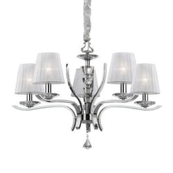 Ideal Lux PEGASO SP5 éclairage de plafond Chrome, Blanc E14