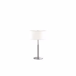Ideal Lux HILTON TL2, Blanc, Tissu, Verre, Métal, PVC, Chambre à coucher, Chambre d'enfant, Salon, IP20, II, E14