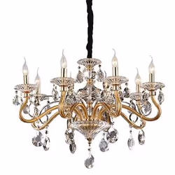 Ideal Lux Negresco SP8, Surface, Or, Transparent, Verre, Métal, Salle à manger, IP20, 8 ampoule(s)