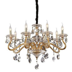 Ideal Lux Negresco SP8 éclairage en suspension Surface E14 Or, Transparent