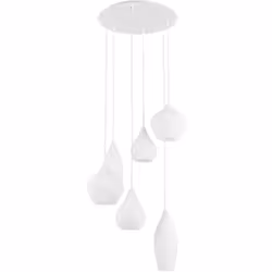 Cadre métallique avec finition chromée ou peinture blanche mat. Diffuseurs en verre blanc soufflé ou fumeurs. Ø 600 x H min 5 ...