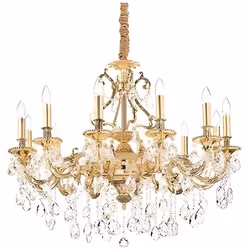 Suspension en cristal - IDEAL LUX - GIOCONDA - 12 ampoules E14 - Métal et Verre - Doré