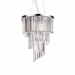 Suspension - IDEAL LUX - SP12 CROMO - Métal chromé - Cristal biseauté - Ø 50 cm