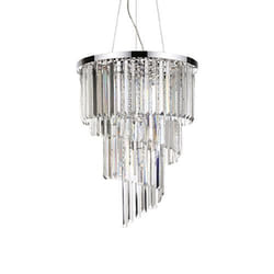 Suspension - IDEAL LUX - SP12 CROMO - Métal chromé - Cristal biseauté - Ø 50 cm