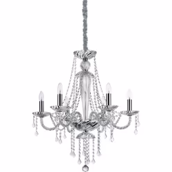 Ideal Lux Amadeus - Suspension à 6 ampoules transparentes, E14 | Finition: Transparent | Matériel: Verre | Indice de protecti ...