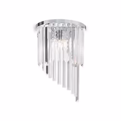 Cadre chromé ou en métal doré. Eléments décoratifs avec chaînes octogonales et barres de cristal polies. L 30 x H 45 x P 15 c ...