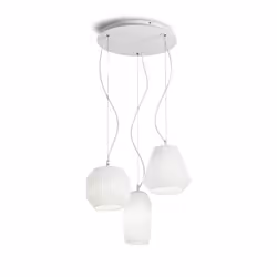 Suspension - Ideal Lux - ORIGAMI SP3 - Métal verni mat - Verre soufflé - Design contemporain