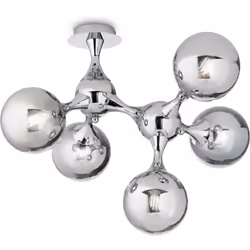 Cadre en métal chromé ou en laiton satin. Éléments rotatifs pour un arrangement personnalisé. Diffuseurs en verre blanc et ac ...