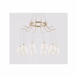 Suspension - Ideal Lux - KAROUSEL SP10 - Métal laiton satiné - Verre blanc - Ø 825 cm