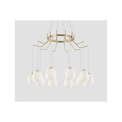 Suspension - Ideal Lux - KAROUSEL SP10 - Métal laiton satiné - Verre blanc - Ø 825 cm