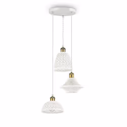 Suspension LUGANO SP3 - Ideal Lux - Blanc - E27 - Tissu - Design Contemporain - Intérieur