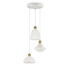 Suspension LUGANO SP3 - Ideal Lux - Blanc - E27 - Tissu - Design Contemporain - Intérieur