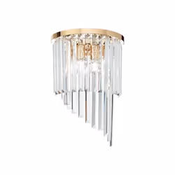 Cadre chromé ou en métal doré. Eléments décoratifs avec chaînes octogonales et barres de cristal polies. L 30 x H 45 x P 15 c ...