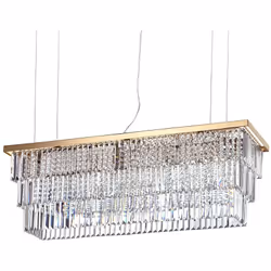 Cadre chromé ou en métal doré. Eléments décoratifs avec chaînes octogonales et barres de cristal polies. L 103 x H min 65 / m ...