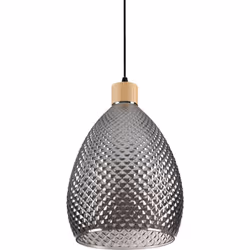 Rose en métal recouvert de poudre noire. Cadre en bois naturel. Diffuseur en verre soufflé transparent avec motif décoratif e ...