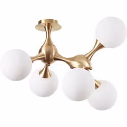 Cadre en métal chromé ou en laiton satin. Éléments rotatifs pour un arrangement personnalisé. Diffuseurs en verre blanc et ac ...