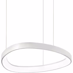 Powdered or plated metal shade and shade. Diffuseur en polycarbonate d'opale. Câble en PVC transparent. Disponible en blanc,  ...