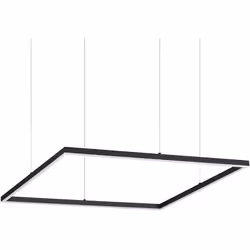 Cadre en métal peint noir ou mat. Diffuseur en plastique opal. Câble électrique en PVC transparent. L 70 x H min 27,5 / max 2 ...