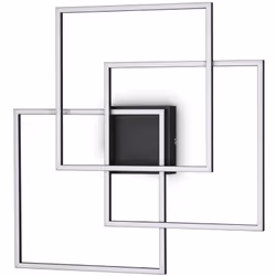 Base et cadre en métal blanc mat peint. Diffuseurs en plastique couleur opale. L 590 x H 90 x P 595 mm LED 35W 30000 h 3000 K ...