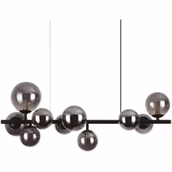 Ideal Lux PERLAGE Plafonnier Suspendu Globe Linéaire à 10 Lumières Noir | Finition : Noir | Matériau : métal, verre | Classem ...