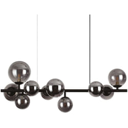 Perlage Plafonnier Suspendu Globe Linéaire à 10 Lumières Noir - Ideal Lux
