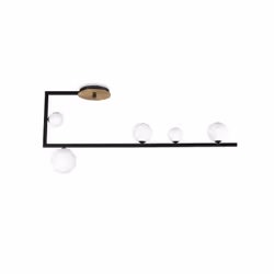 Plafonnier - IDEAL - BIRDS Globe - Noir - Métal et verre - 5 ampoules G9