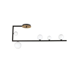 Plafonnier - IDEAL - BIRDS Globe - Noir - Métal et verre - 5 ampoules G9