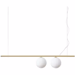 Cadre en brique et métal. Diffusers en verre blanc, soufflé et acide. Câble électrique en teflon transparent. Finitions: noir ...