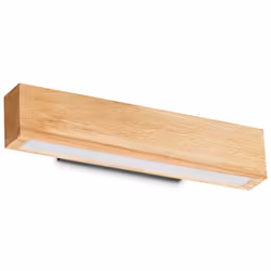 Base en métal noir mat peint. Corps léger en bois naturel. Diffuseur en polycarbonate d'opale poli. La lumière descend. L 400 ...