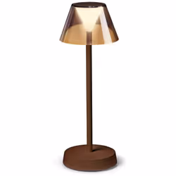 Lampe de table rechargeable avec finition blanc, gris, noir ou café. Base en plastique. Cadre en métal. Diffuser en matière p ...