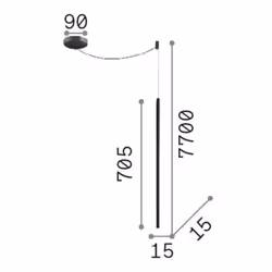 Plafonnier Suspendu LED - Ideal Lux - FILO - Noir - 160Lm - 3000K