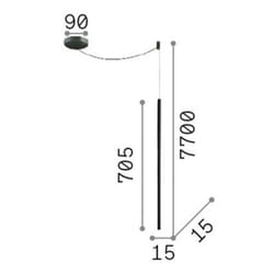 Plafonnier Suspendu LED - Ideal Lux - FILO - Noir - 160Lm - 3000K
