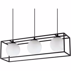 Ideal Lux LINGOTTO Plafonnier suspendu à 3 barres, noir mat | Finition : noir mat, laiton | Matériel: Métal | Indice IP : IP2 ...