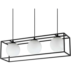 Lingotto Plafonnier suspendu à 3 barres, noir mat - Ideal Lux