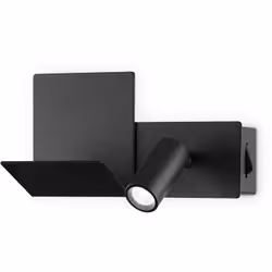 Cadre en métal enduit. Diffuseur réglable. Commutateur et prise USB intégré. Finitions: blanc ou noir. L 190 x H 130 x P min  ...