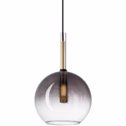 Cadre en métal plaqué or et rosette avec fermoir magnétique sans vis. Câble en PVC noir. Diffuseur en verre transparent avec ...