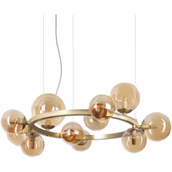 Ideal Lux PERLAGE Plafonnier suspendu globe à 11 lumières en laiton | Finition : Laiton | Matériel: Métal | Indice IP : IP20  ...