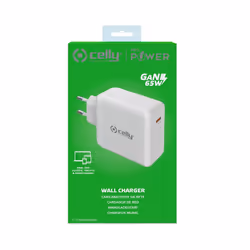 Celly TC1C65WGANWH chargeur d'appareils mobiles Universel Blanc Secteur Intérieure