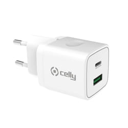 Celly TC2USBUSBC20WWH chargeur d'appareils mobiles Smartphone, Smartwatch, Tablette Blanc Secteur Intérieure