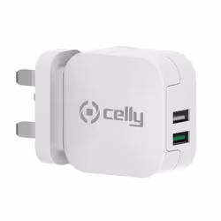 Celly TC2USBTURBOUK, Intérieure, Secteur, 3,4 A, Blanc