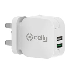 Celly TC2USBTURBOUK chargeur d'appareils mobiles Caméra Numérique, Manettes de jeu, Écouteurs, Téléphone portable, Chargeur électrique, Smartphone, Smartwatch, Tablette, Montre, Portables Blanc Secteur Charge rapide Intérieure