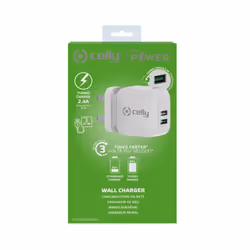 Celly TC2USBTURBOUK chargeur d'appareils mobiles Caméra Numérique, Manettes de jeu, Écouteurs, Téléphone portable, Chargeur électrique, Smartphone, Smartwatch, Tablette, Montre, Portables Blanc Secteur Charge rapide Intérieure