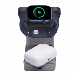 Celly WLSTAND3IN1BK chargeur d'appareils mobiles Caméra Numérique, Manettes de jeu, Écouteurs, Téléphone portable, Chargeur électrique, Smartphone, Smartwatch, Tablette, Montre, Portables Gris Secteur Recharge sans fil Intérieure