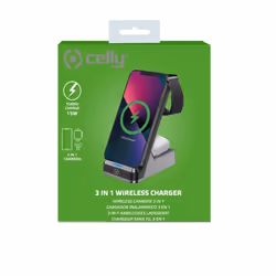 Celly WLSTAND3IN1BK chargeur d'appareils mobiles Caméra Numérique, Manettes de jeu, Écouteurs, Téléphone portable, Chargeur électrique, Smartphone, Smartwatch, Tablette, Montre, Portables Gris Secteur Recharge sans fil Intérieure - Vue supplémentaire 5